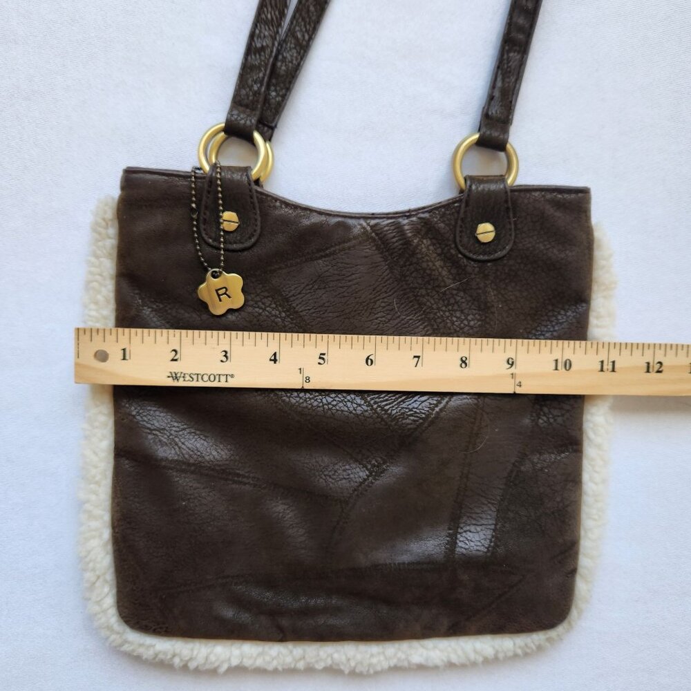90s Rampage Boho Cozy Faux Suede Shearling Shoulder Hand Bag Soft Retro Cute - Picture 8 of 10